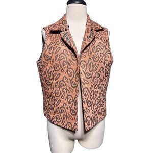 Bob Mackie Tapestry Vest Wearable Art Pink and Gray Size 8